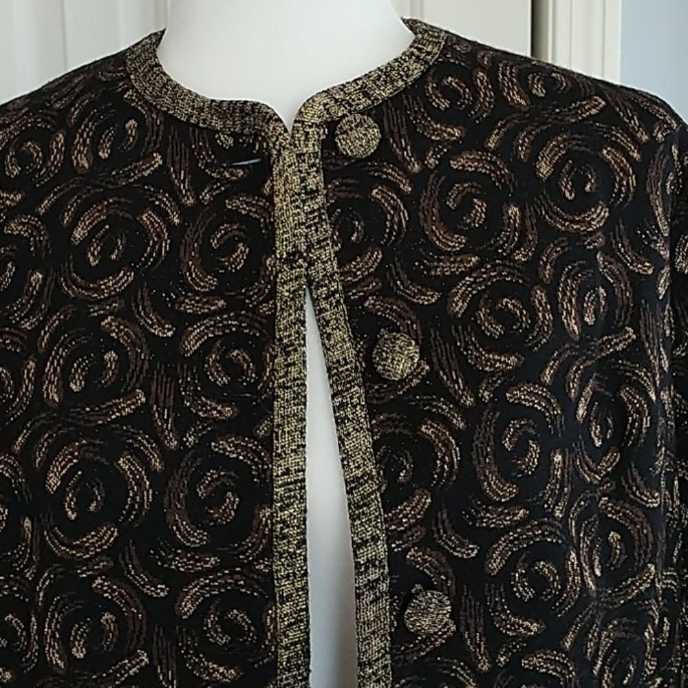 Couture Imports Vintage Black/Gold Jacket M - Picture 7 of 15